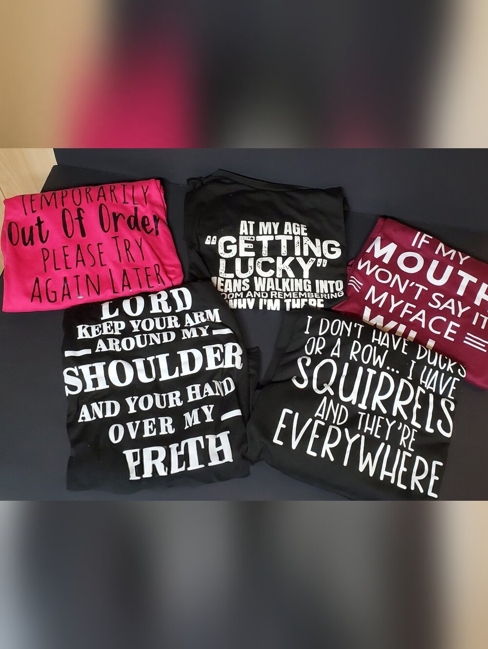 Lot of 5 Novelty Graphic Shirts Size: Medium Includes 5 humorous Tops